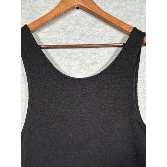 Free‎ People Black Textured Sleeveless Drop Waist Dress M Easy Street Casual - Picture 2 of 5